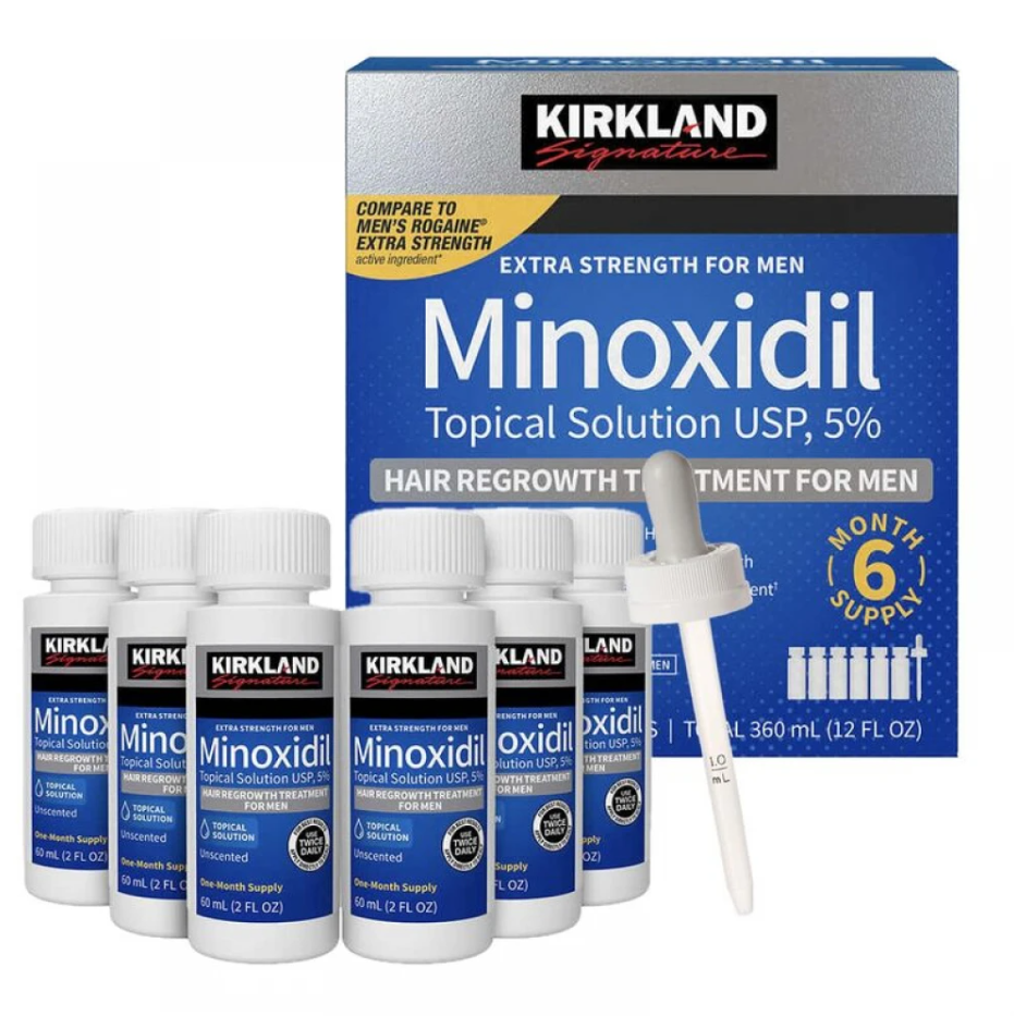 Minoxidil Liquid Extra Strength Hair Regrowth Treatment for Men, 5% Topical Solution, 6 Months Supply